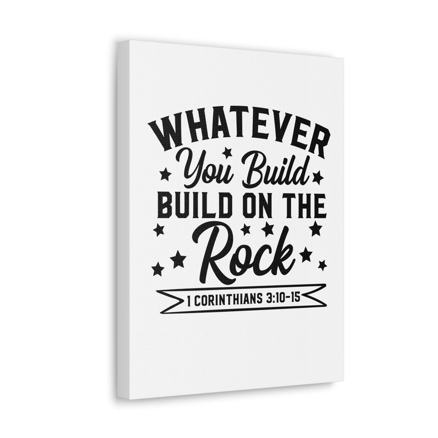 1 Corinthians 3:10-15 Build on The Rock Bible Verse Canvas Christian Wall Art Ready to Hang Unframed