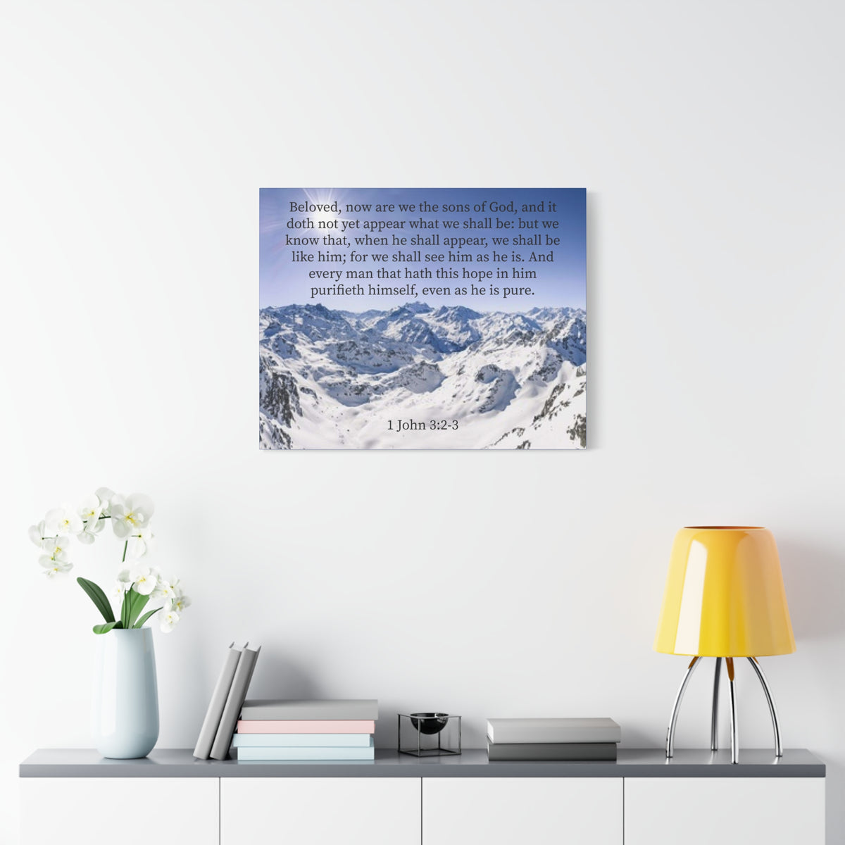 Scripture Canvas Even As He is Pure 1 John 3:2-3 Christian Wall Art Bible Verse Print Ready to Hang