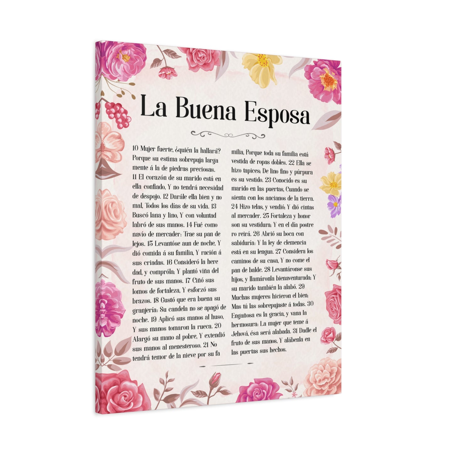 Scripture Walls La Buena Esposa Proverbios 31:10 Spanish Bible Verse Canvas Christian Wall Art Ready to Hang