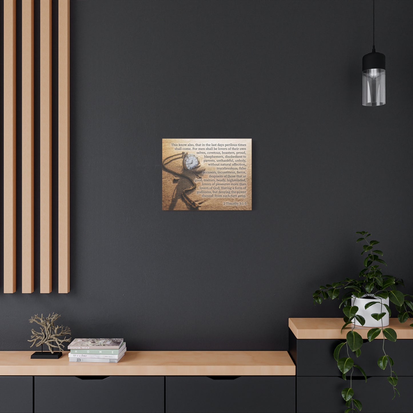 Scripture Canvas Perilous Times 2 Timothy 3:1-5 Christian Wall Art Bible Verse Print Ready to Hang