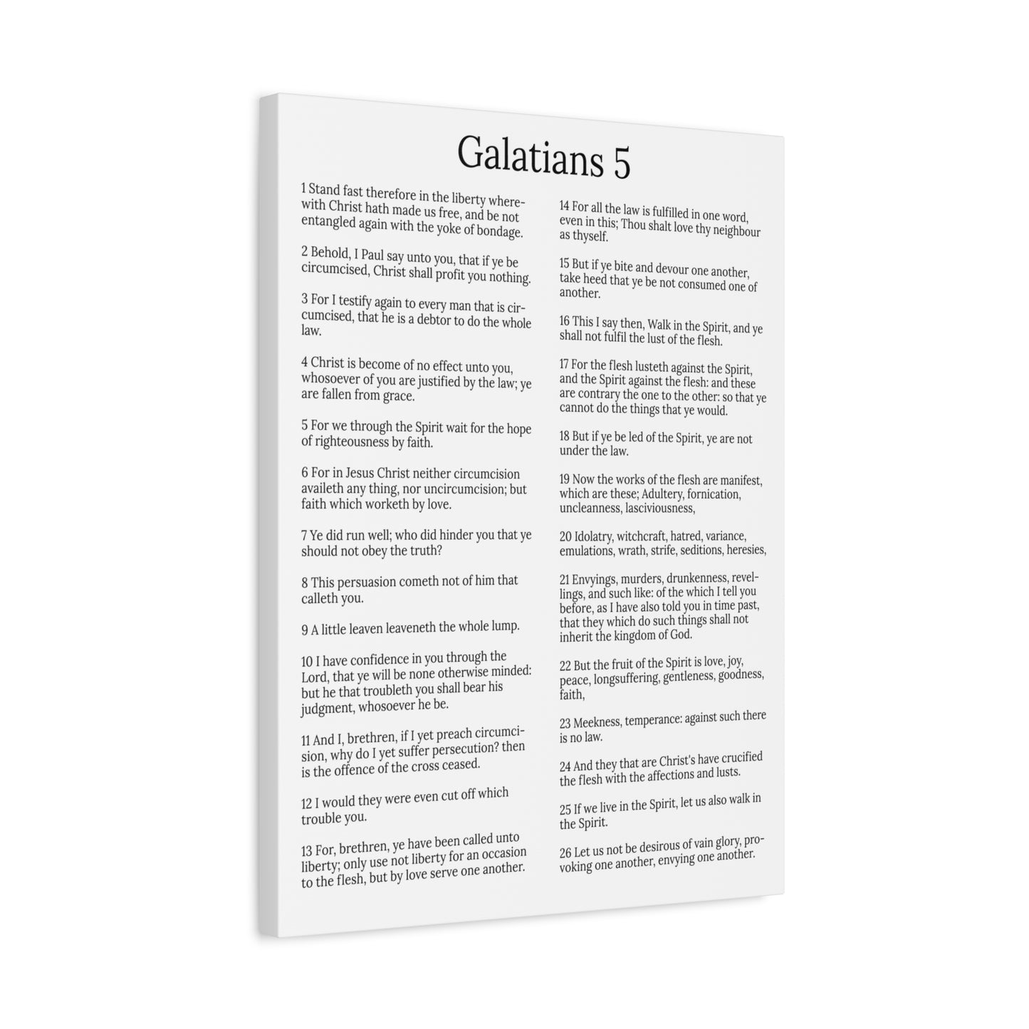 Scripture Walls Fruit of the Spirit Galatians 5 Chapter White Christian Wall Art Print Ready to Hang Unframed