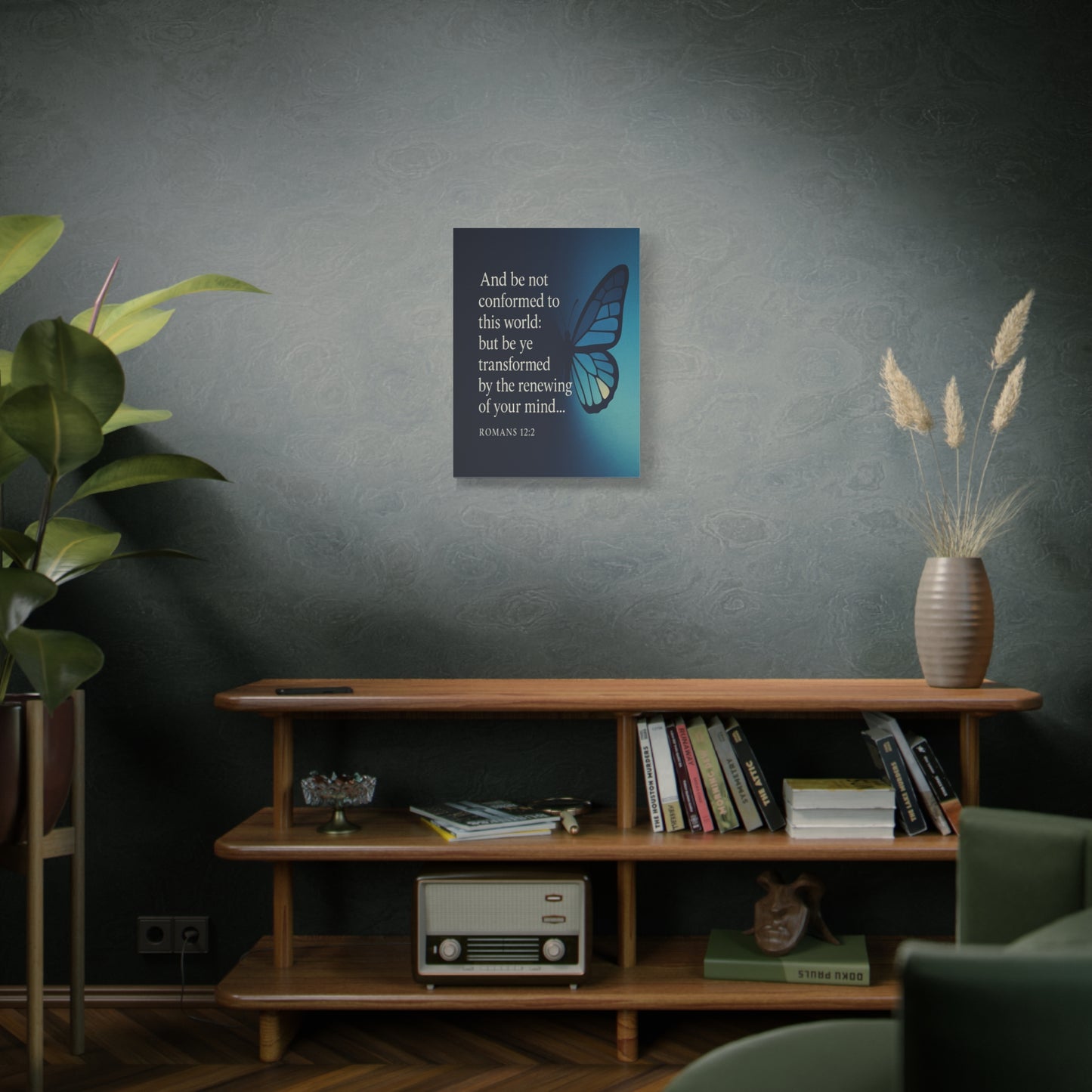 Bible Verse Canvas Romans 12:2 Christian Home Décor Wall Art Scripture Ready to Hang Faith Print