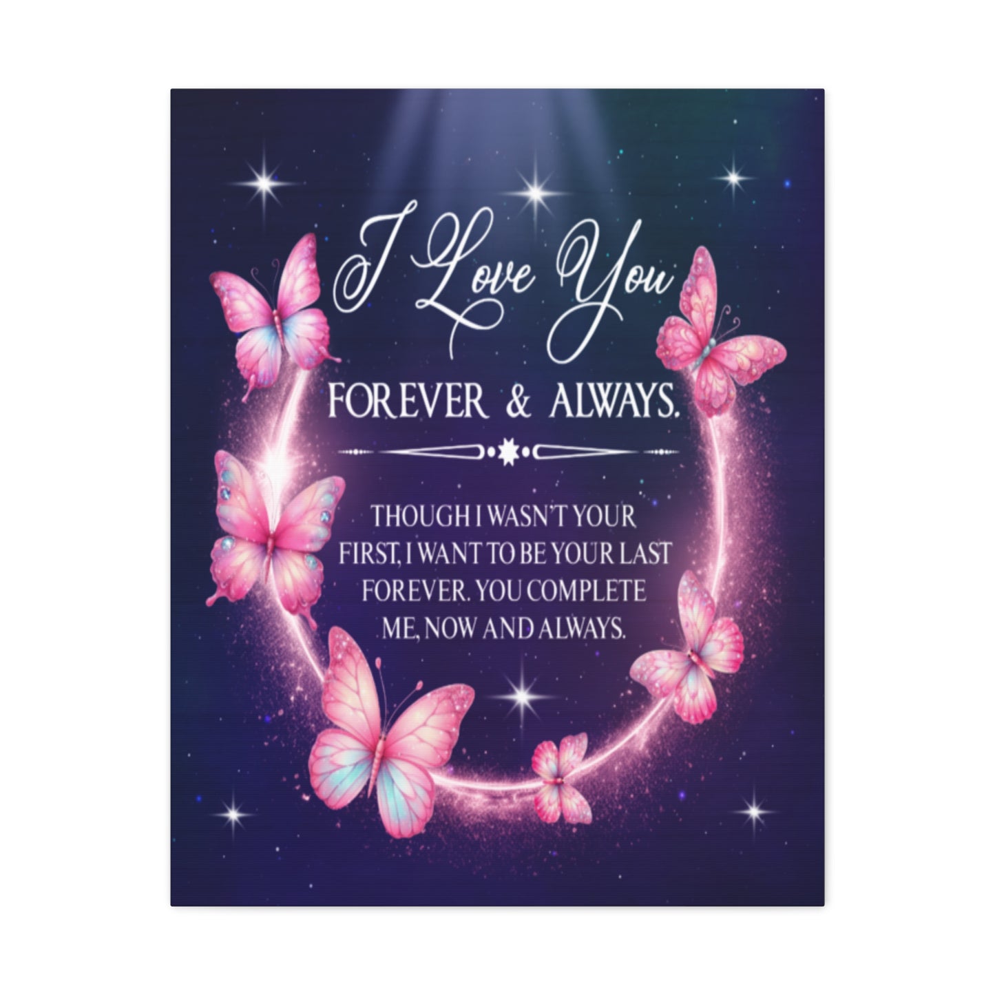To My Wife Forever & Always Butterfly Canvas Wall Art – Romantic Gift for Eternal Love