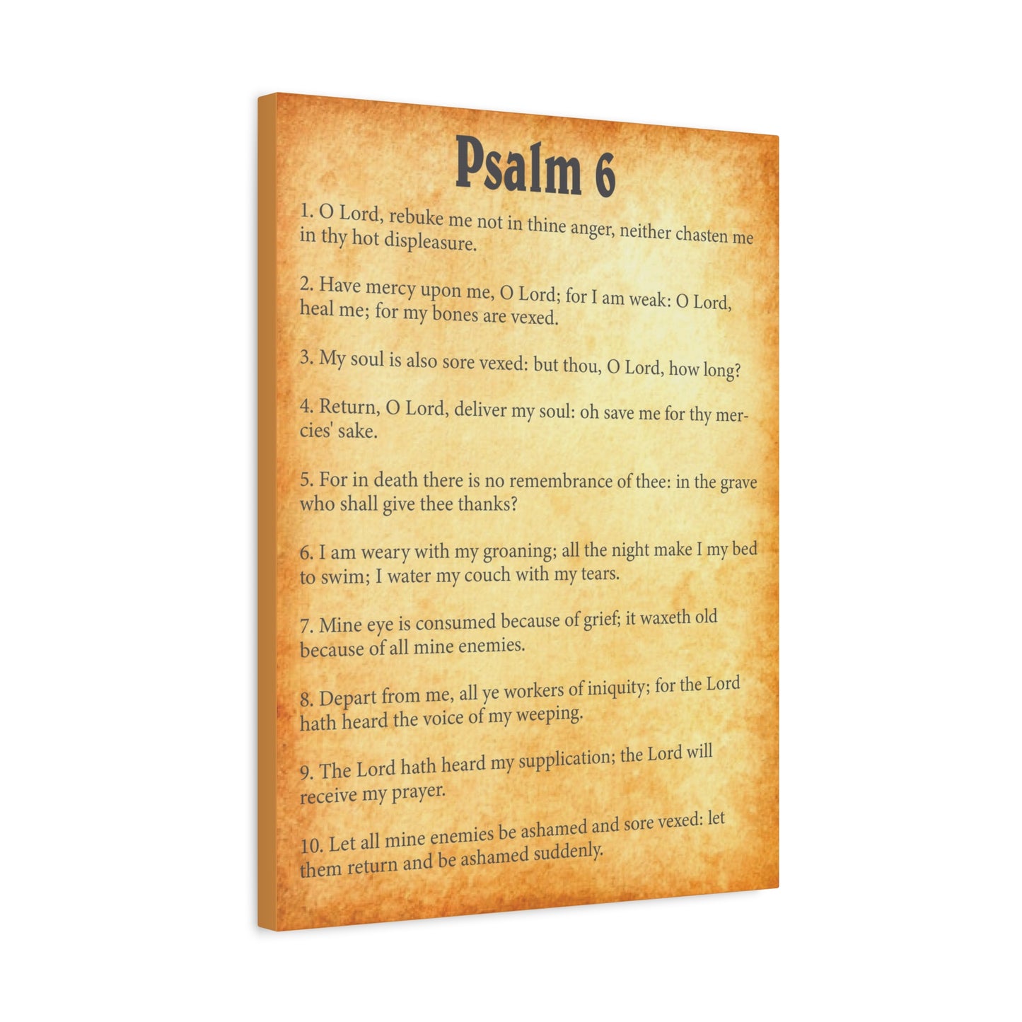Scripture Walls Psalm 6 Gold Bible Chapter Canvas Christian Wall Art Ready to Hang