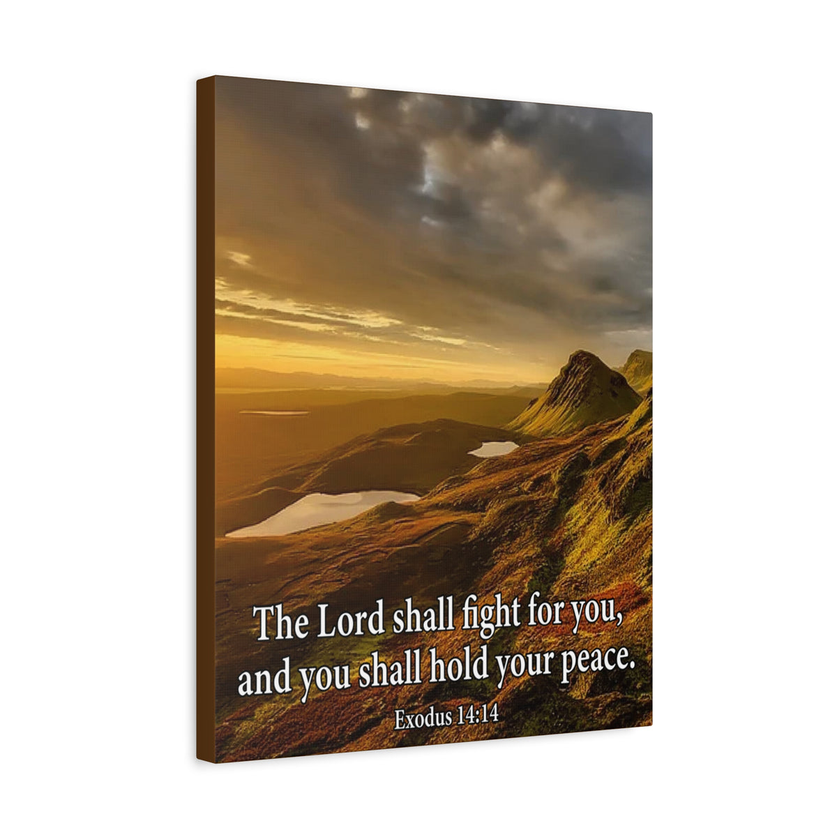 Scripture Canvas The Lord Shall Fight For You Romans 8:31 Christian Wall Art Bible Verse Print Ready to Hang