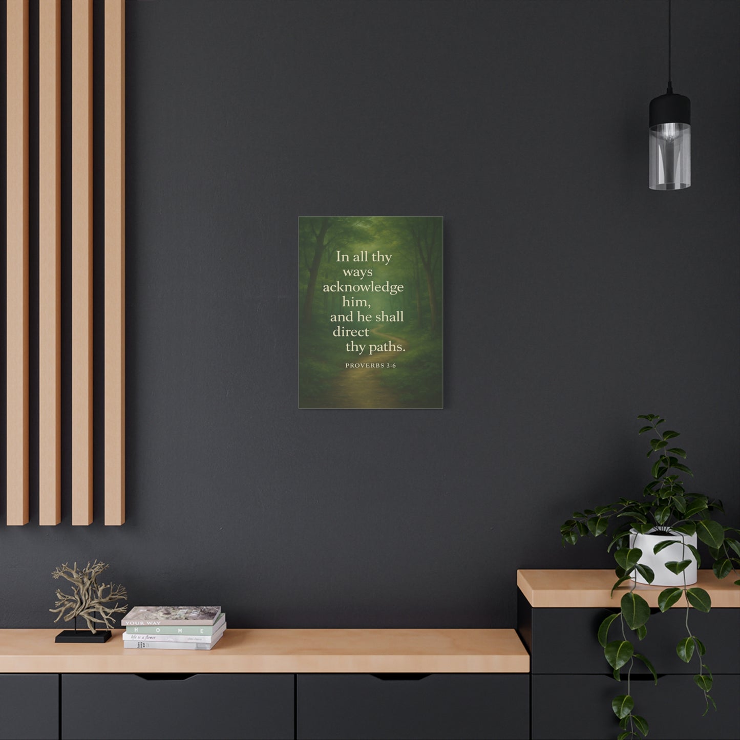 Bible Verse Canvas Proverbs 3:6 Christian Home Décor Wall Art Scripture Ready to Hang Faith Print