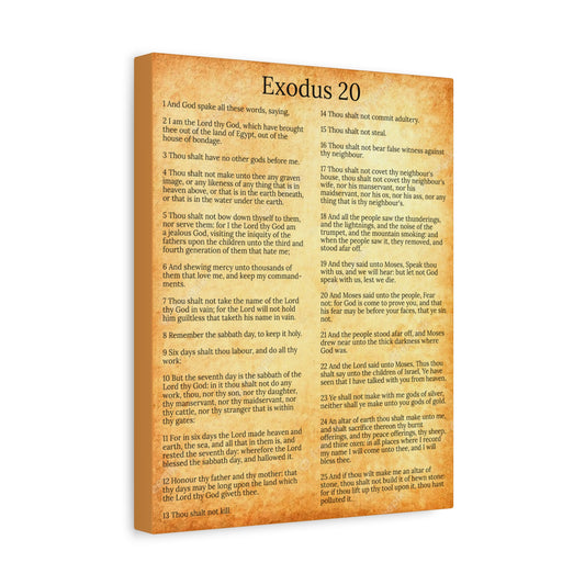 Scripture Walls Giving of the Law Exodus 20 Chapter Gold Christian Wall Art Print Ready to Hang Unframed