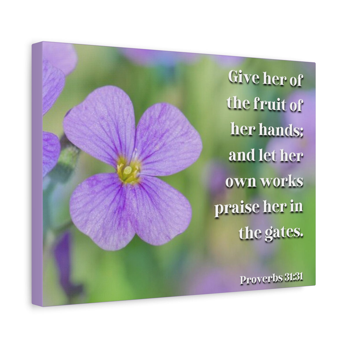 Scripture Canvas The Fruit Of Her Hands Proverbs 31:31 Christian Wall Art Bible Verse Print Ready to Hang
