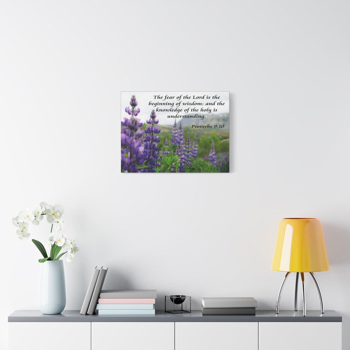 Bible Verse Canvas The Fear of The Lord Proverbs 9:10 Christian Home Décor Wall Art Scripture Ready to Hang Faith Print