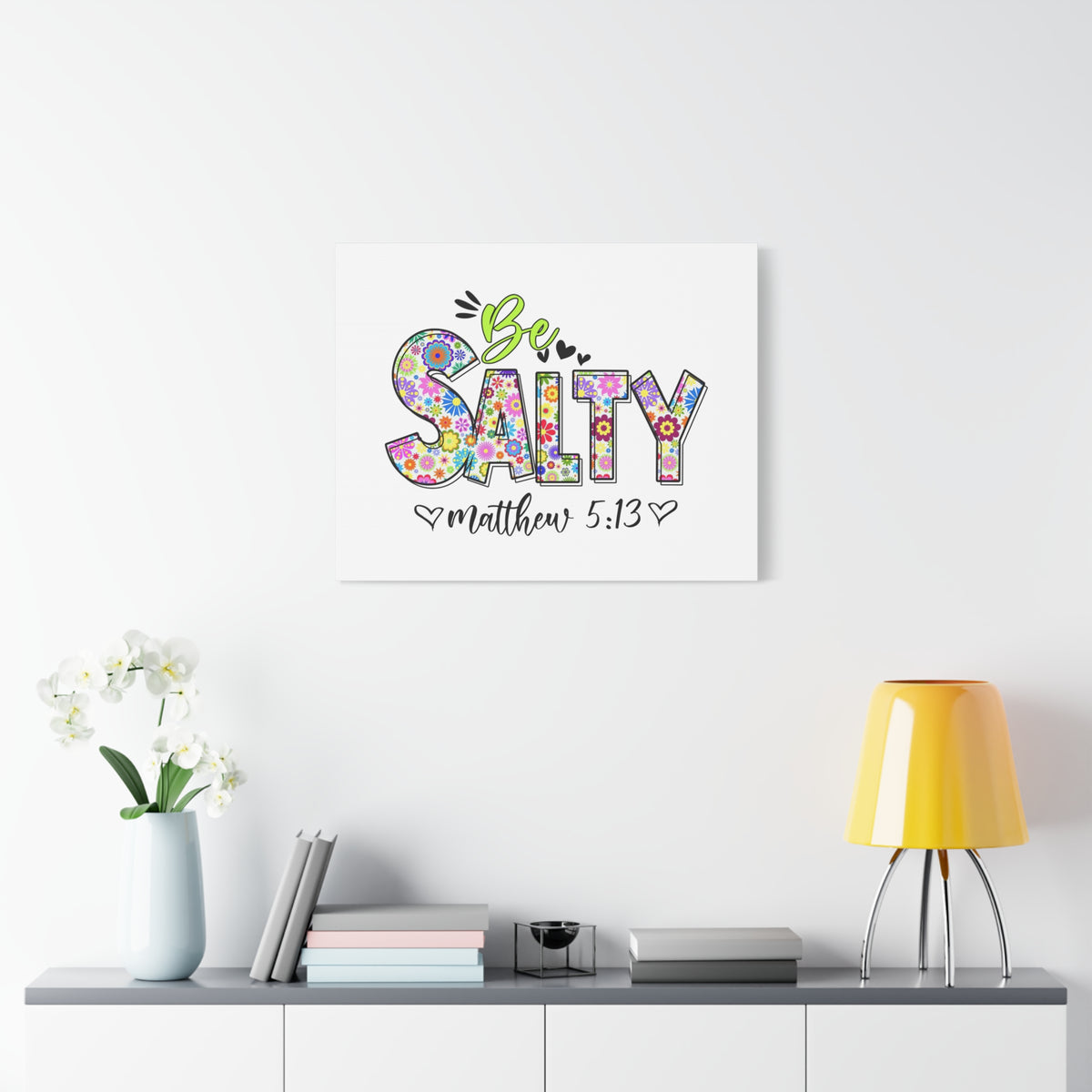 Scripture Canvas Be Salty Matthew 5:13 Christian Wall Art Bible Verse Print Ready to Hang