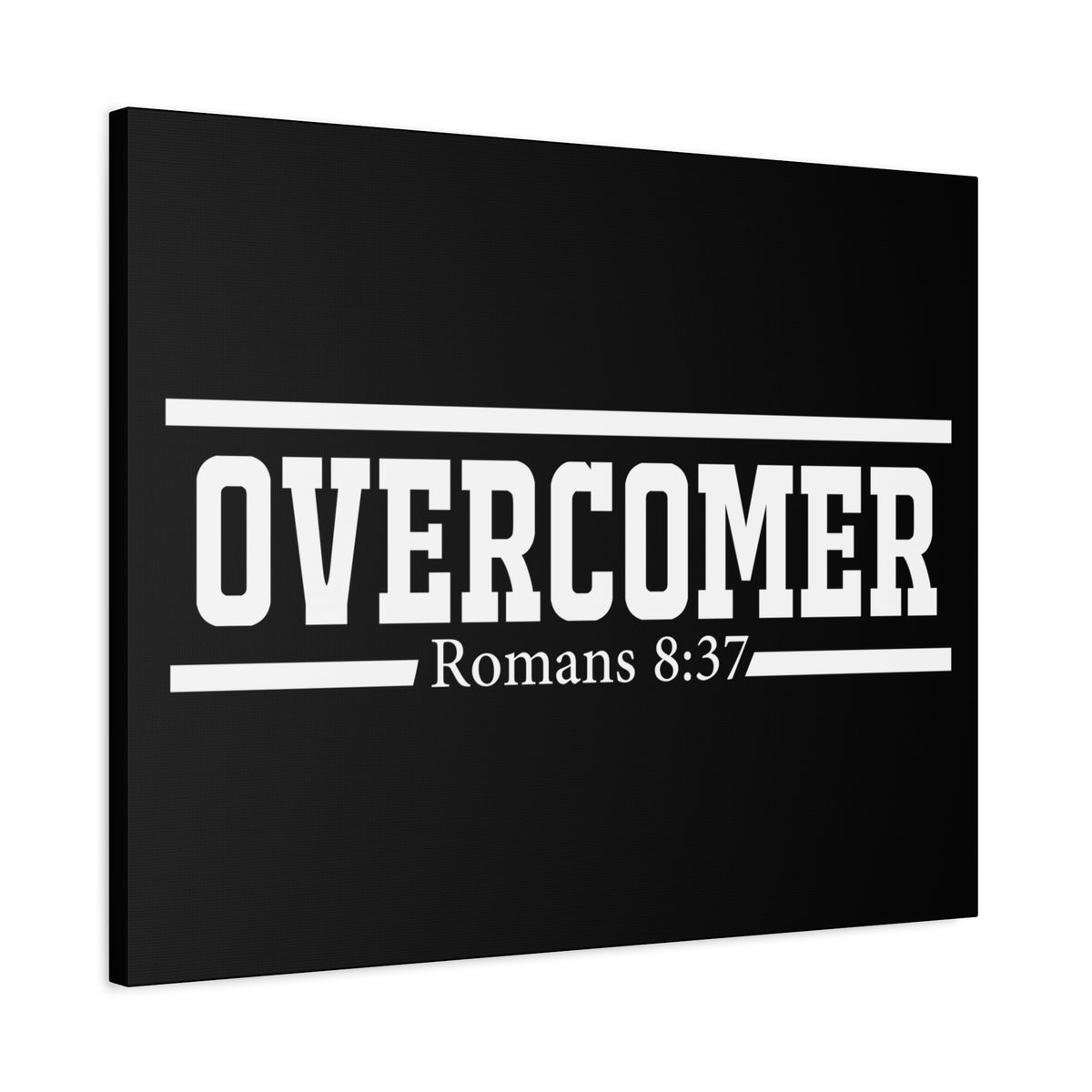 Scripture Canvas Overcomer Romans 8:37 Christian Wall Art Bible Verse Print Ready to Hang