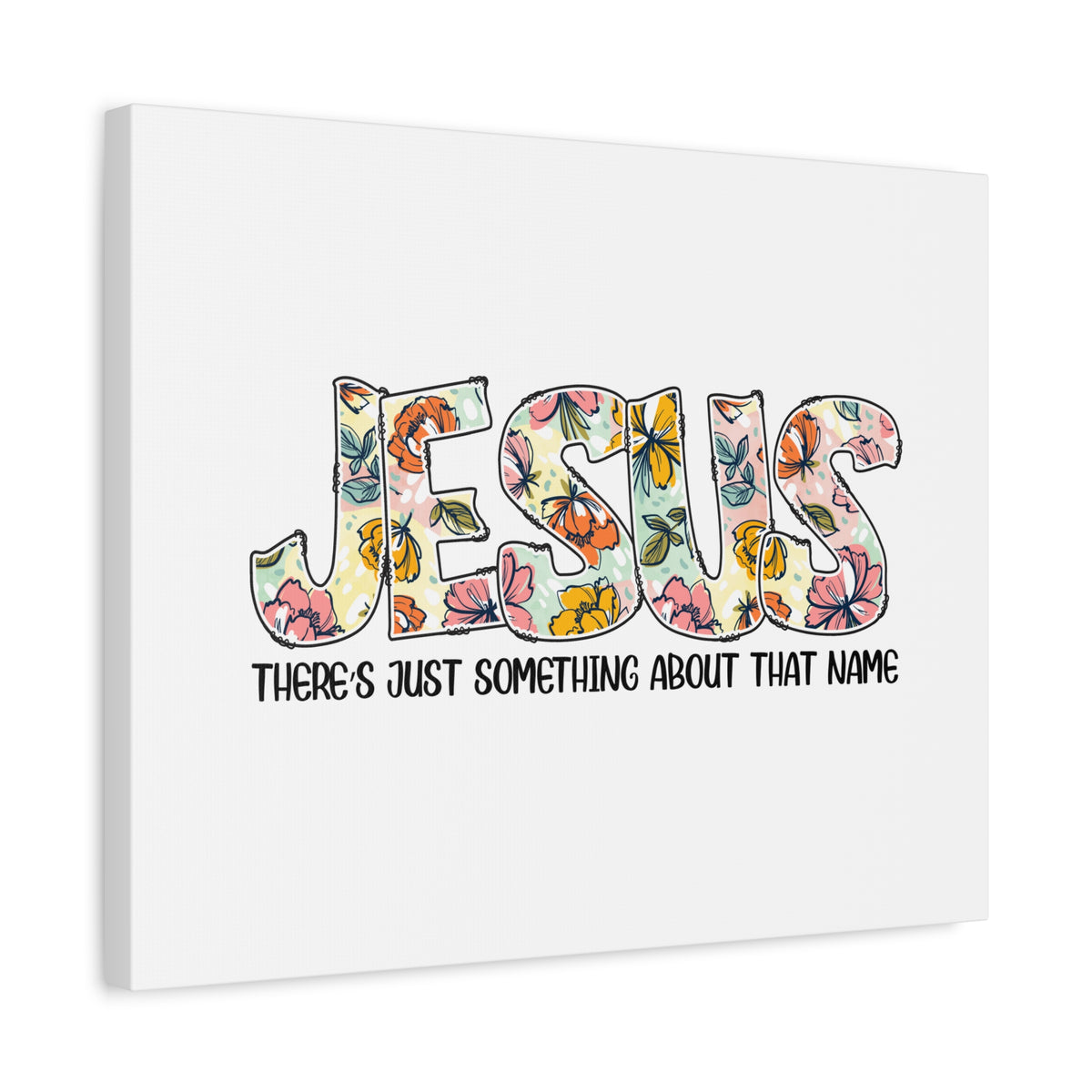 Scripture Canvas Jesus There's Just Something Hebrews 12:2 Flowers Christian Wall Art Bible Verse Print Ready to Hang