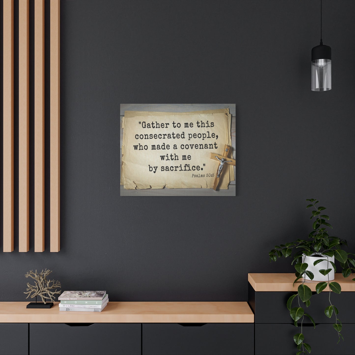 Scripture Walls By Sacrifice Psalm 50:5 Bible Verse Canvas Christian Wall Art Ready to Hang