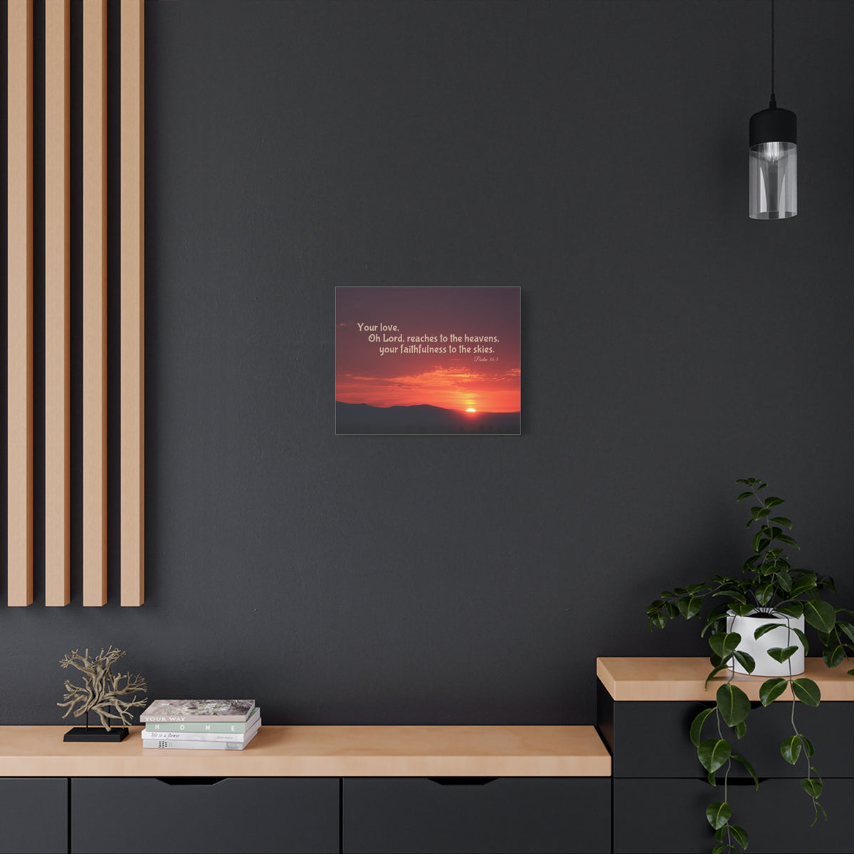 Scripture Canvas Reaches To The Heavens Psalm 36:5 Christian Wall Art Bible Verse Print Ready to Hang
