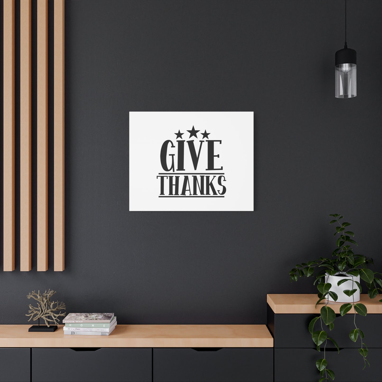 Scripture Canvas Give Thanks Psalm 103:1 Christian Wall Art Bible Verse Print Ready to Hang