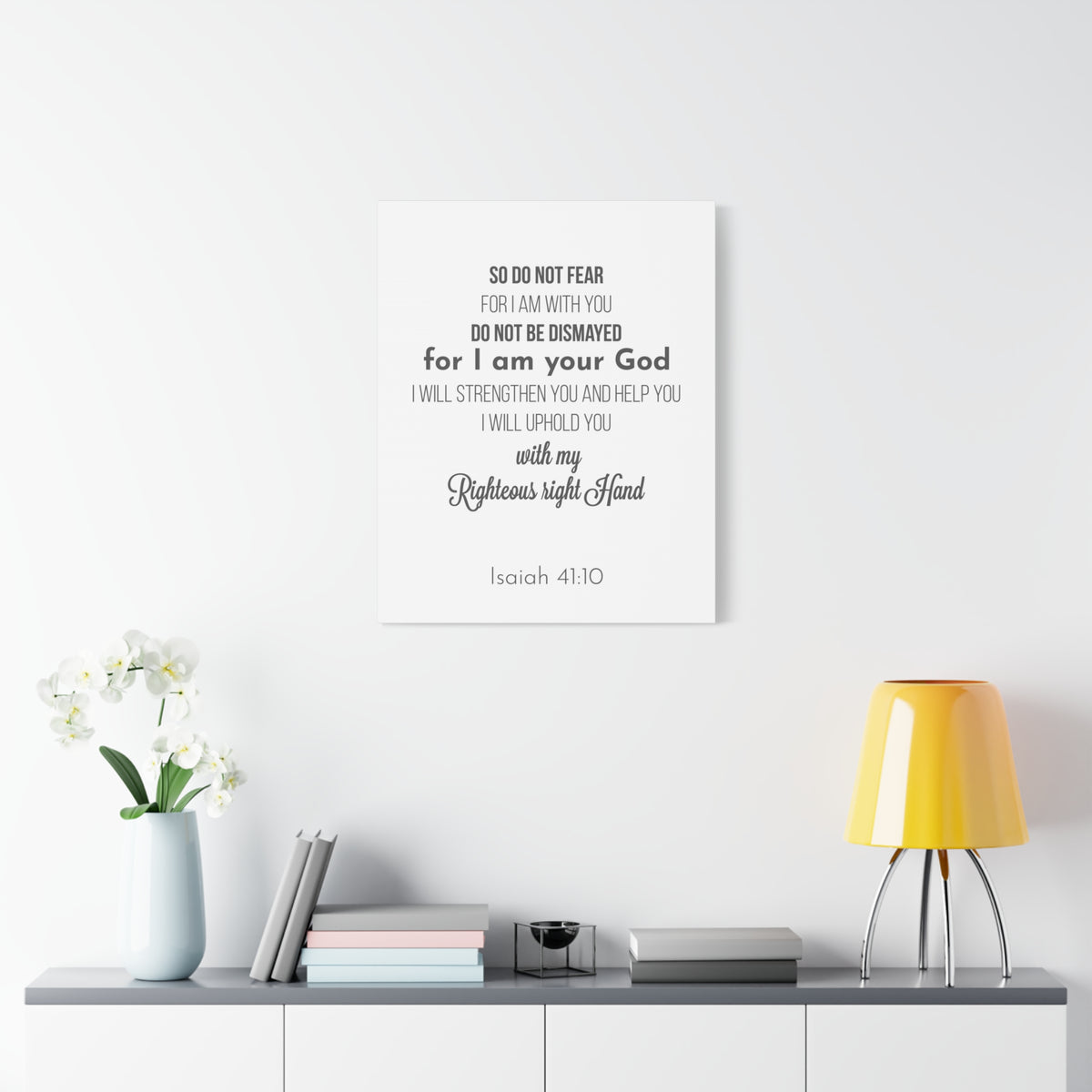 Scripture Canvas Uphold You Isaiah 41:10 Christian Wall Art Bible Verse Print Ready to Hang