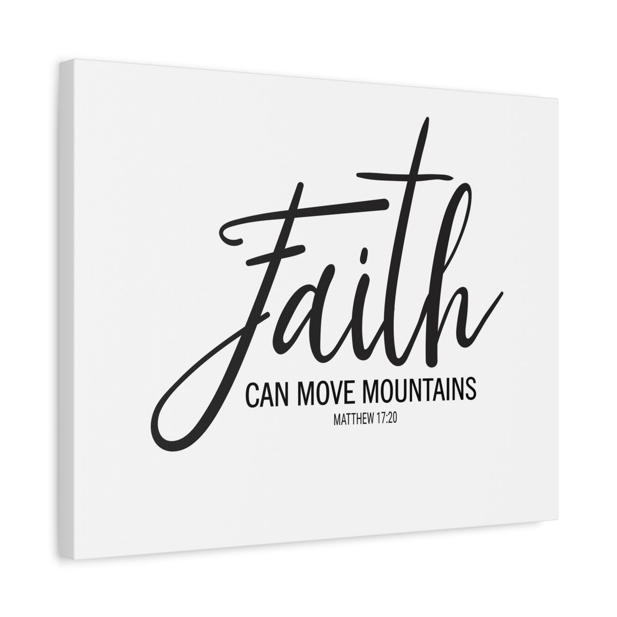 Scripture Canvas Faith Matthew 17:20 Christian Wall Art Bible Verse Print Ready to Hang