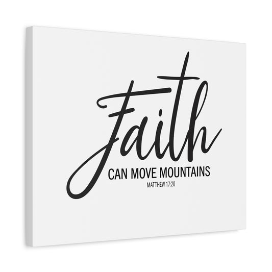 Scripture Canvas Faith Matthew 17:20 Christian Wall Art Bible Verse Print Ready to Hang