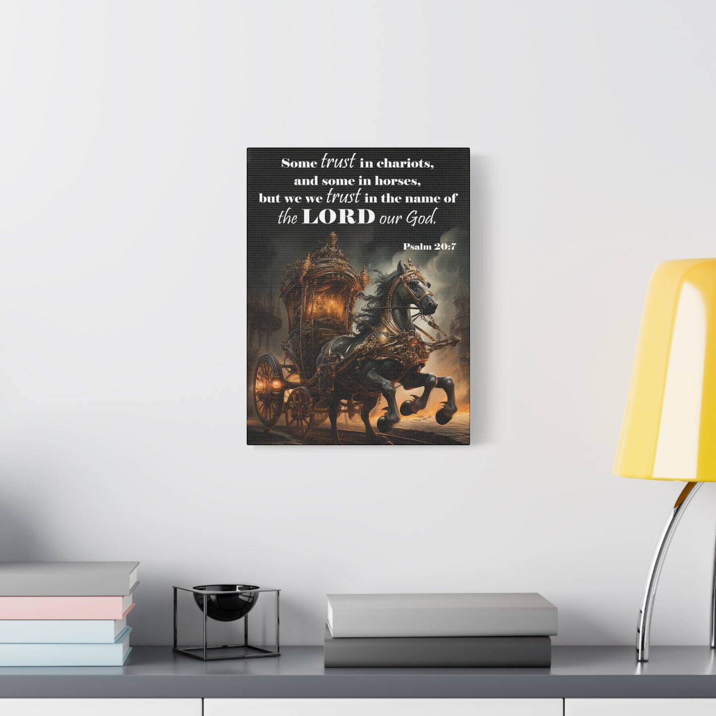Scripture Walls Trust in the Name of the Lord Psalm 20:7 Christian Wall Art Print Ready to Hang Unframed