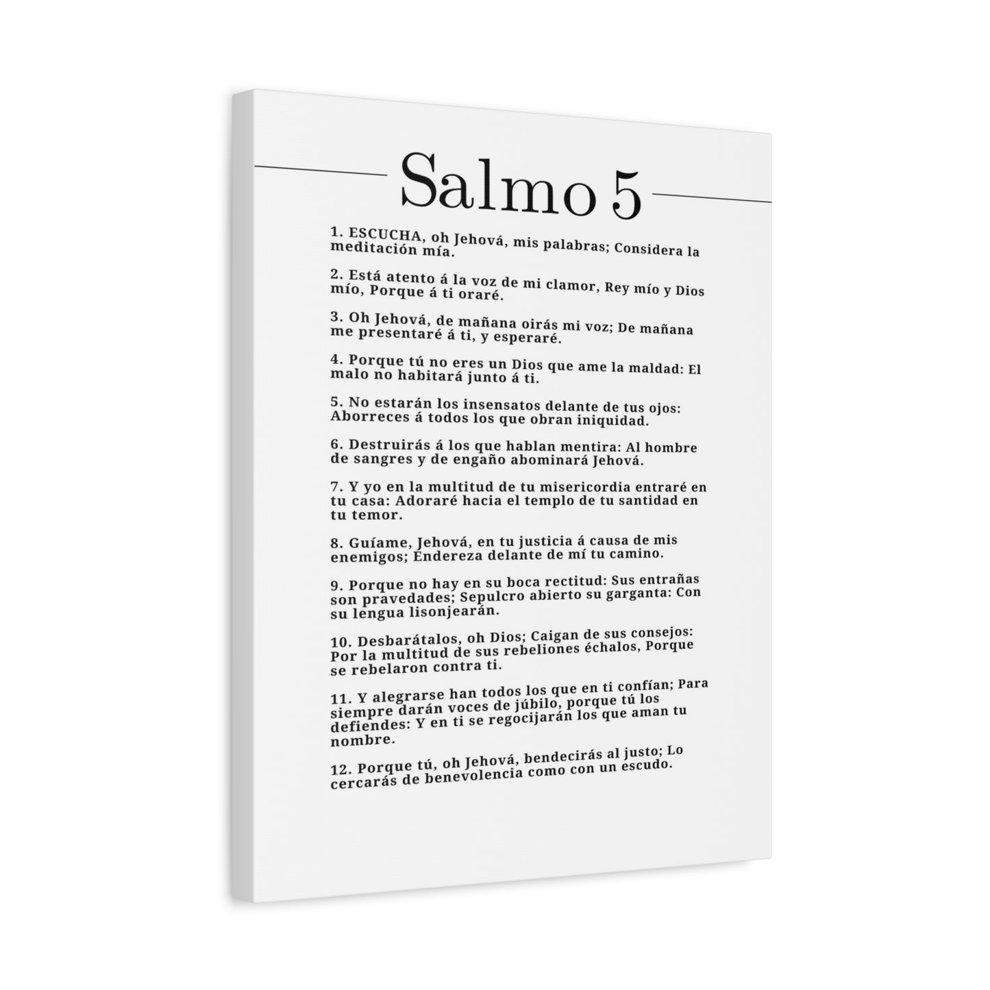 Salmo 5 Impresión De Arte Cristiano en la Pared Lista Para Colgar