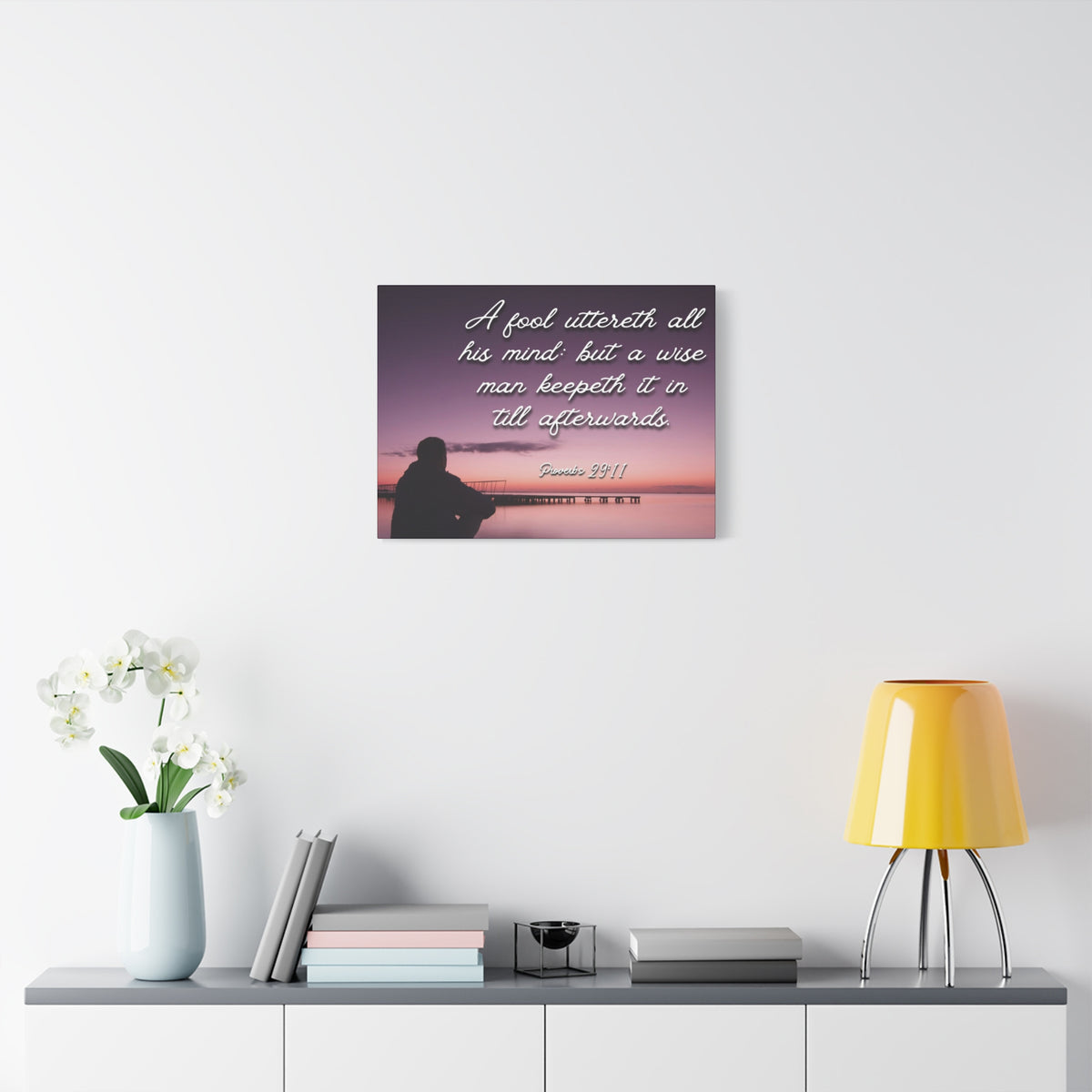 Scripture Canvas A Wise Man Proverbs 29:11 Christian Wall Art Bible Verse Print Ready to Hang
