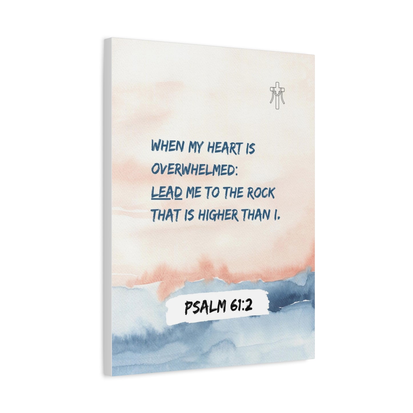 Scripture Walls Psalm 61:2 Lead Me to the Rock Bible Verse Canvas Christian Wall Art Ready to Hang Unframed