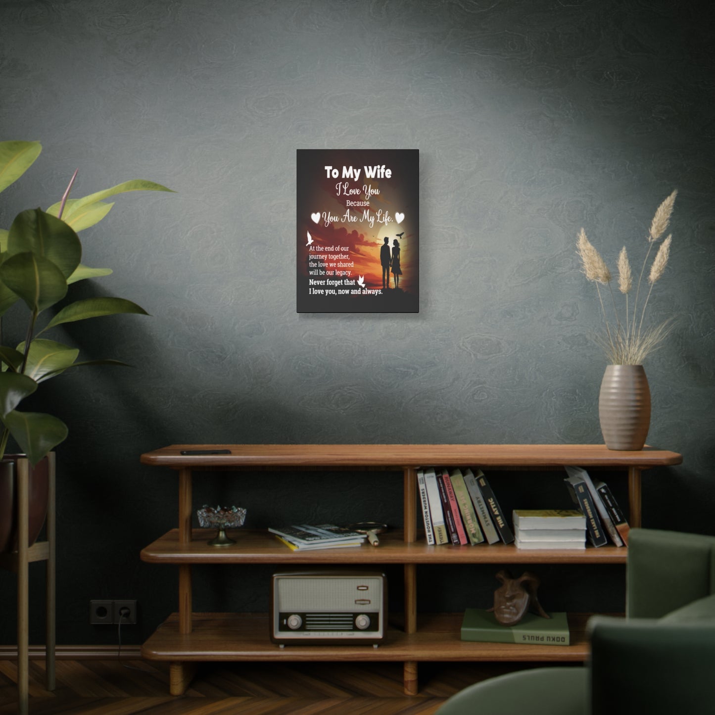 To My Wife Sunset Romance Canvas Wall Art - Heartfelt Gift of Love & Legacy