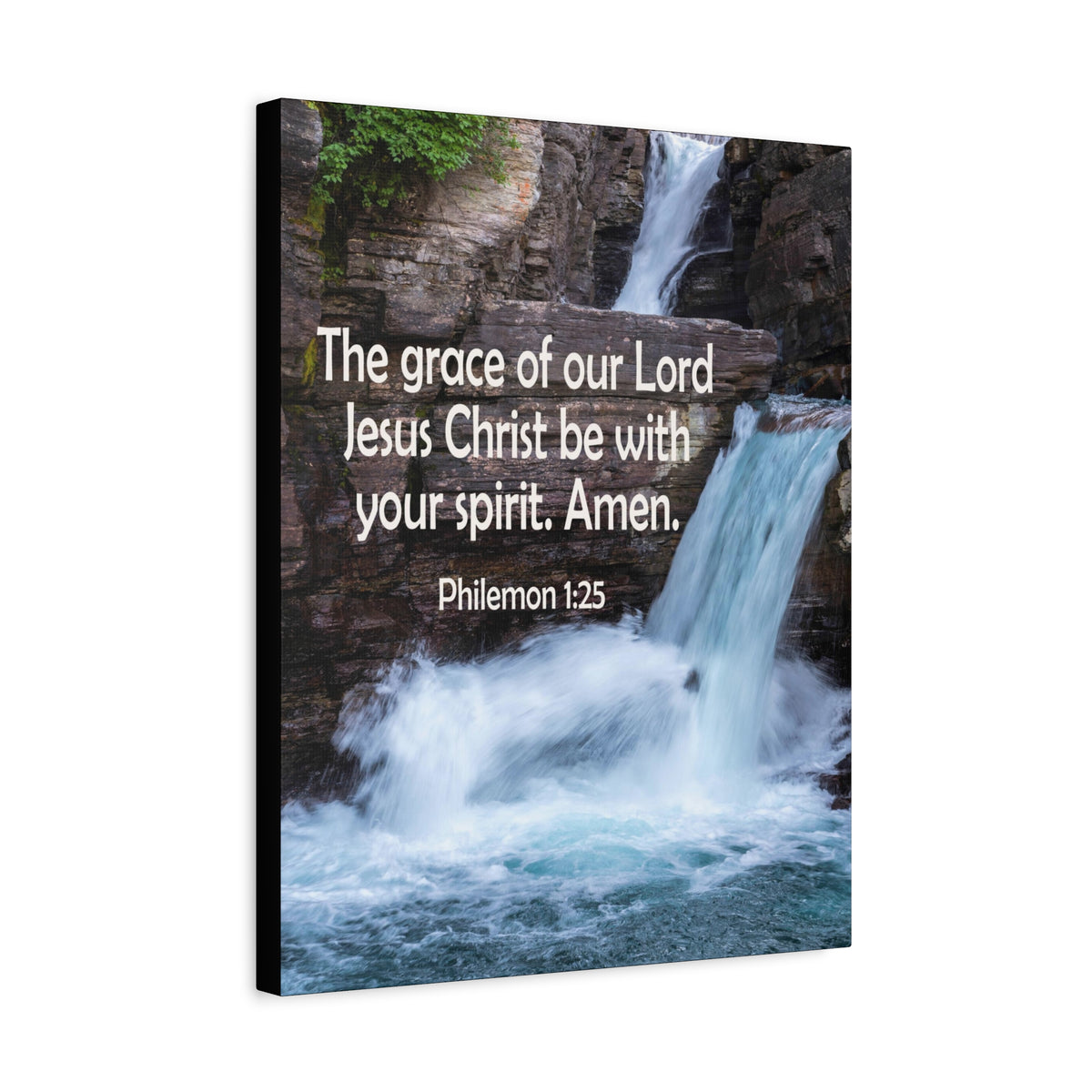 Scripture Canvas The Grace of Lord Philemon 1:25 Christian Wall Art Bible Verse Print Ready to Hang