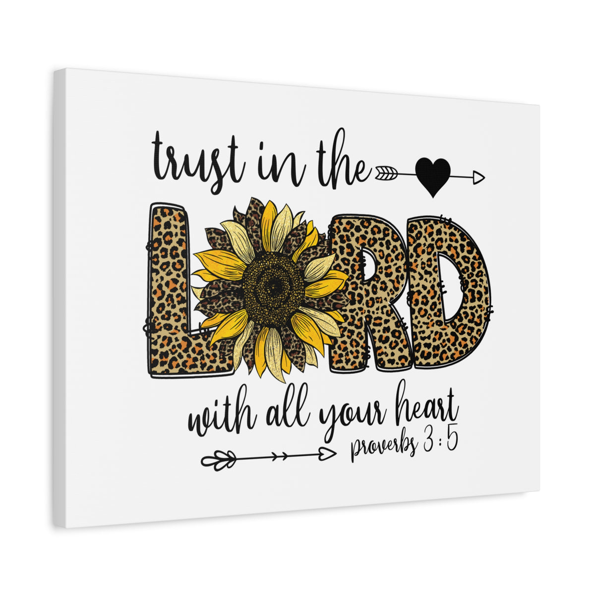Scripture Canvas Trust In The Lord Leopard Proverbs 3:5 Christian Wall Art Bible Verse Print Ready to Hang