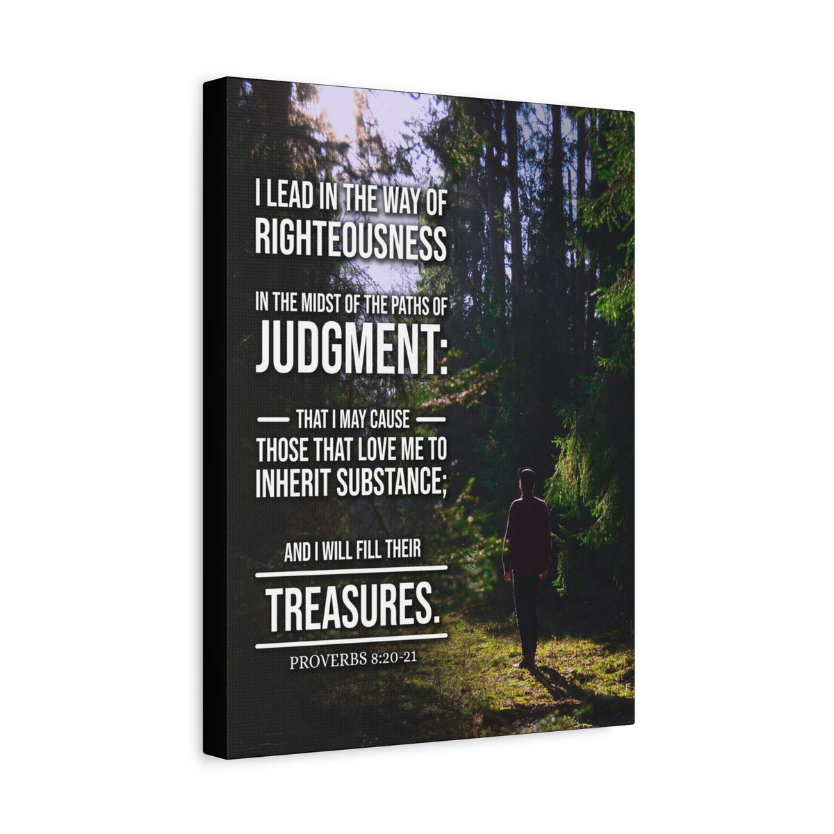 Scripture Canvas Paths of Judgment Proverbs 8:20‭-‬2 Christian Wall Art Bible Verse Print Ready to Hang