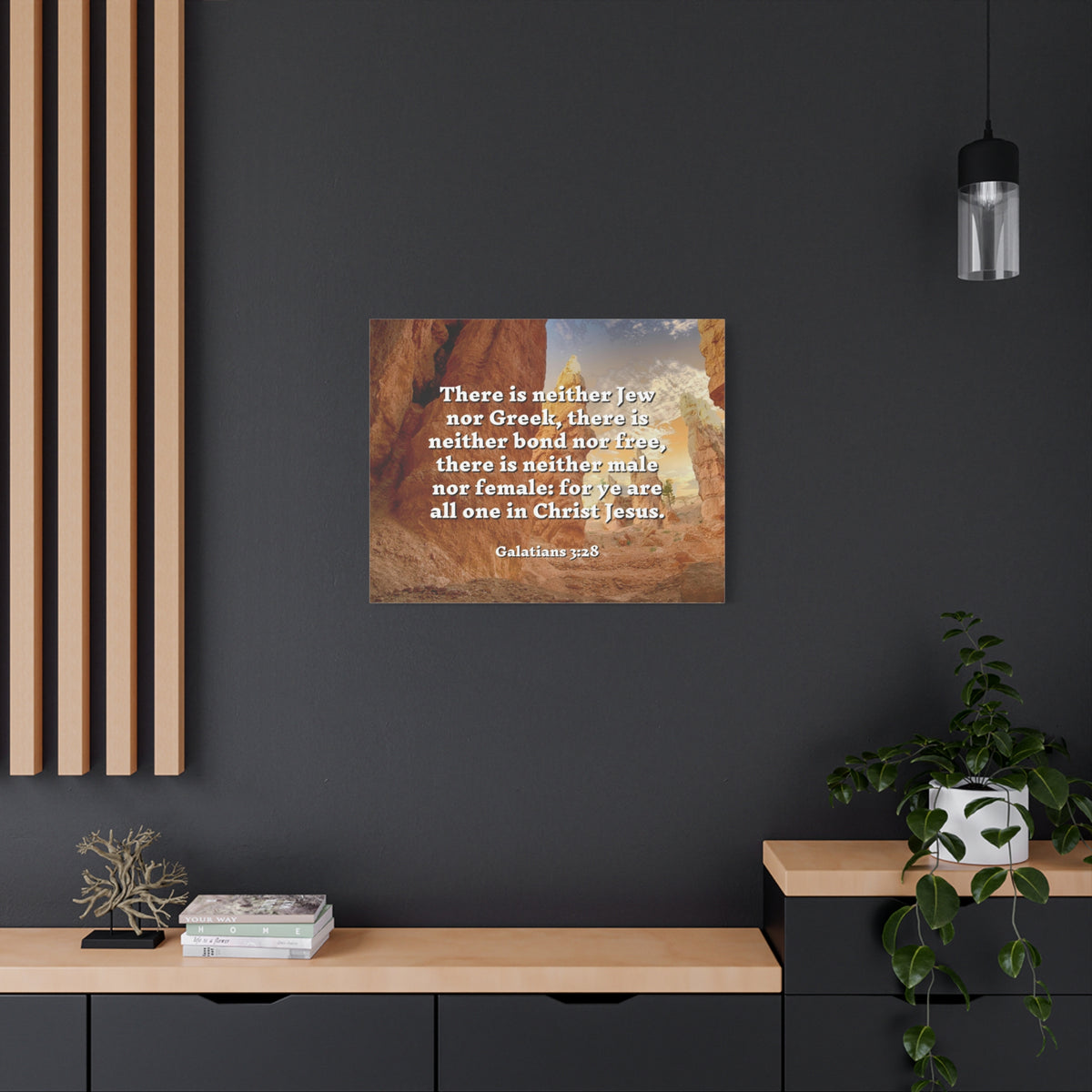 Scripture Canvas All One Galatians 3:28 Christian Wall Art Bible Verse Print Ready to Hang