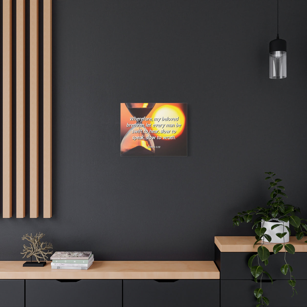 Scripture Canvas My Beloved Brethren James 1:19 Christian Wall Art Bible Verse Print Ready to Hang