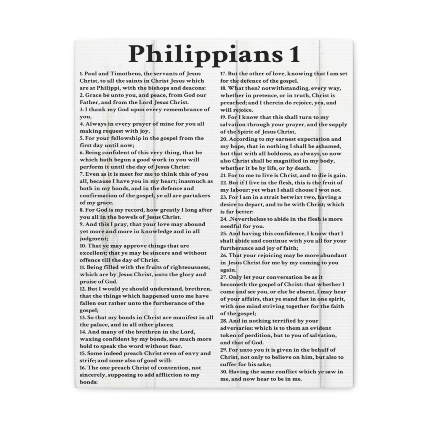 Scripture Walls Philippians 1 White Bible Verse Canvas Christian Wall Art Ready to Hang Unframed
