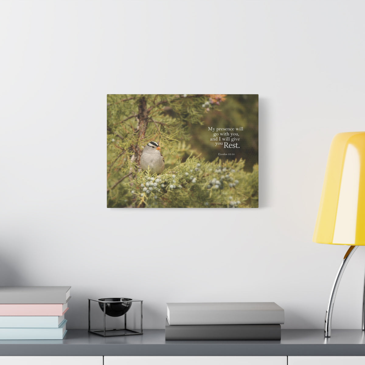 Scripture Canvas My Presence Exodus 53:14 Christian Wall Art Bible Verse Print Ready to Hang