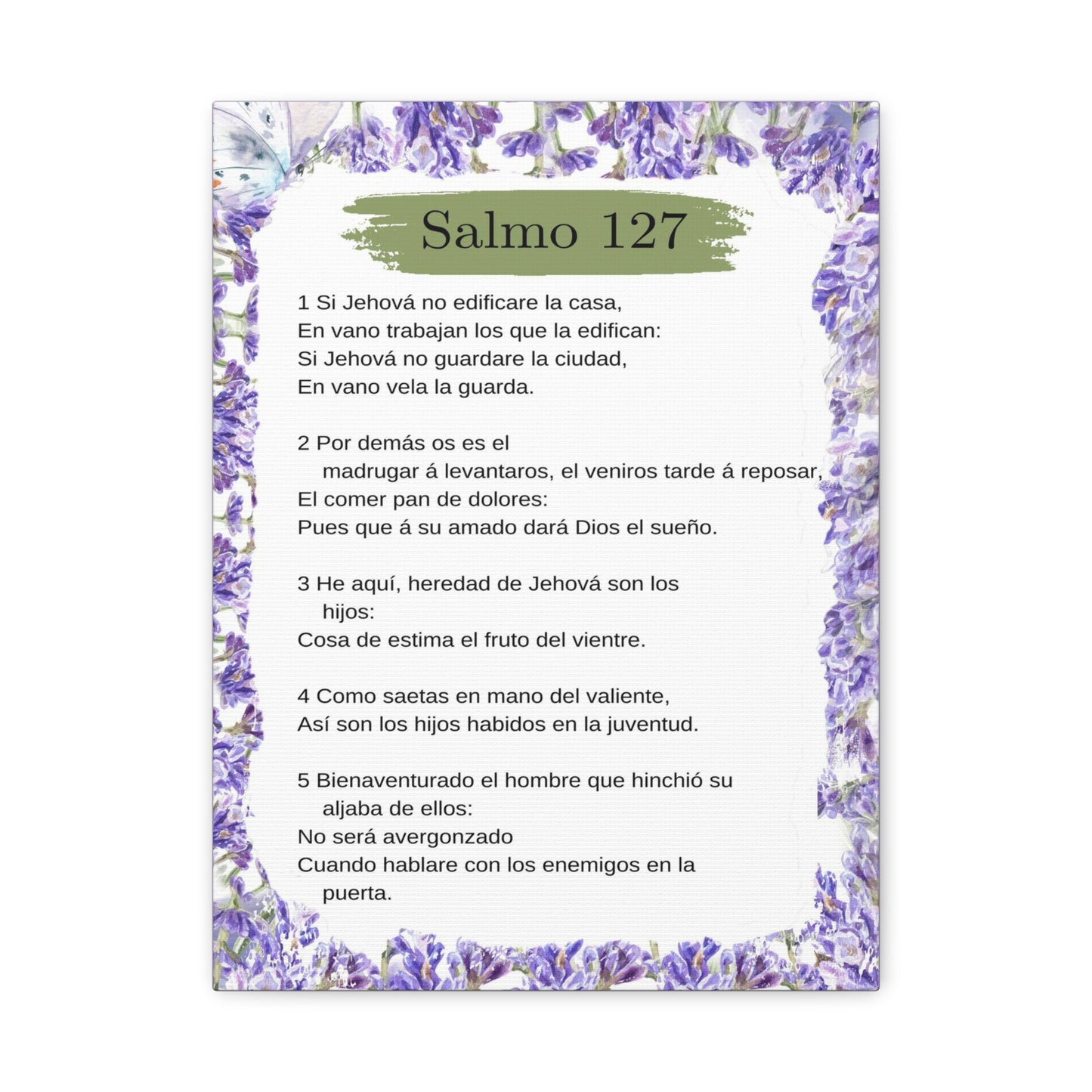 Salmo 127 Impresión De Arte Cristiano en la Pared Lista Para Colgar