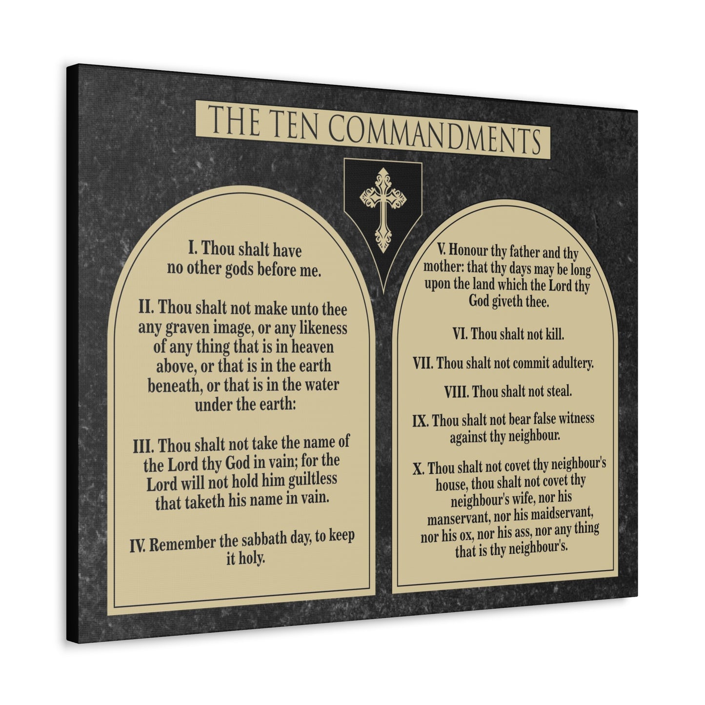 Ten Commandments Tablets Christian Wall Art Print Ready to Hang