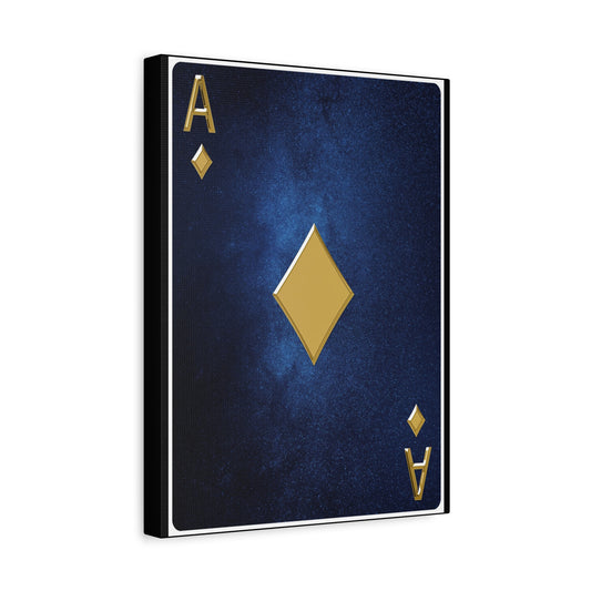 Ace Of Diamonds Space Background Playing Card Canvas Wall Art for Home Decor Ready-to-Hang