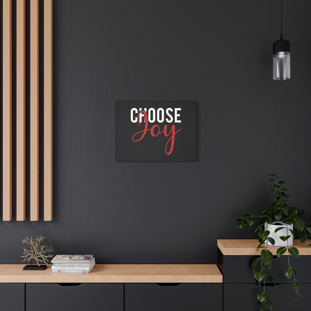 Scripture Canvas Choose Joy Philippians 4:4 Red Christian Wall Art Bible Verse Print Ready to Hang
