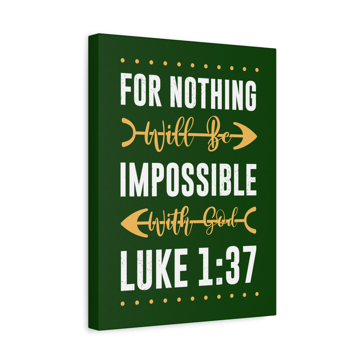 Scripture Canvas Nothing Impossible Luke 1:37 Christian Wall Art Bible Verse Print Ready to Hang