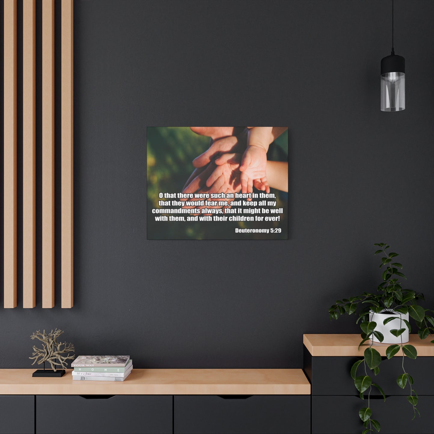Bible Verse Canvas Keep All My Commandments Deuteronomy 5:29 Christian Home Décor Wall Art Scripture Ready to Hang Faith Print