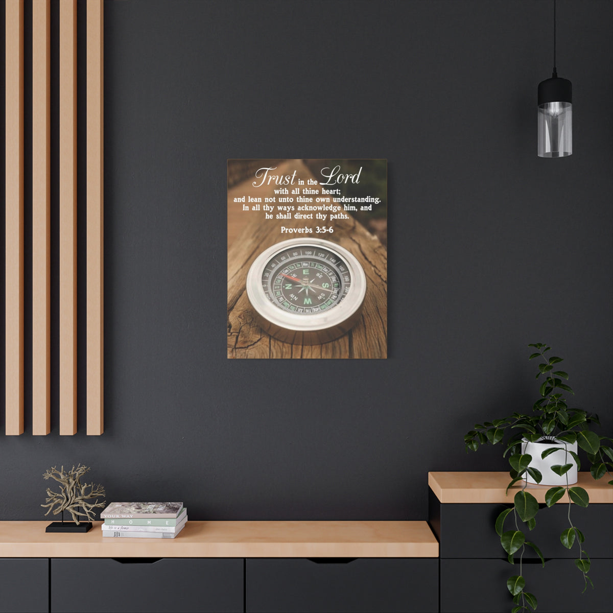 Scripture Canvas Direct Thy Paths Proverbs 3:5-6 Christian Wall Art Bible Verse Print Ready to Hang