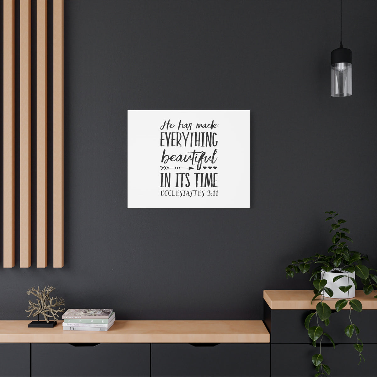 Scripture Canvas Everything Beautiful Ecclesiastes 3:11 Christian Wall Art Bible Verse Print Ready to Hang