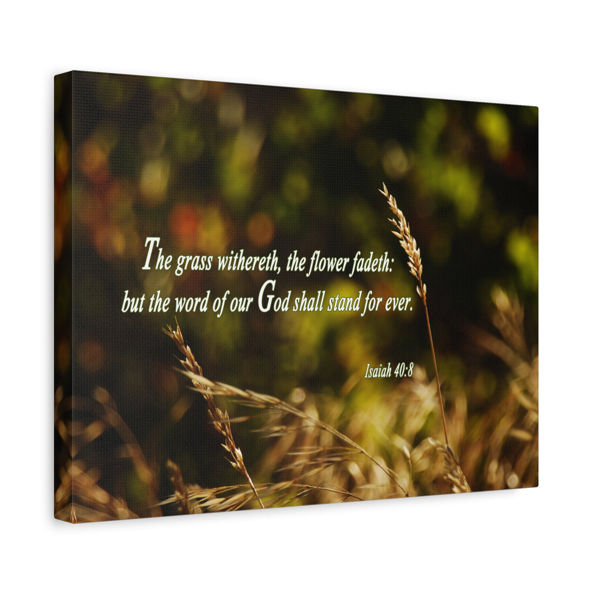 Scripture Canvas Word Of Our God Isaiah 40:8 Christian Wall Art Bible Verse Print Ready to Hang