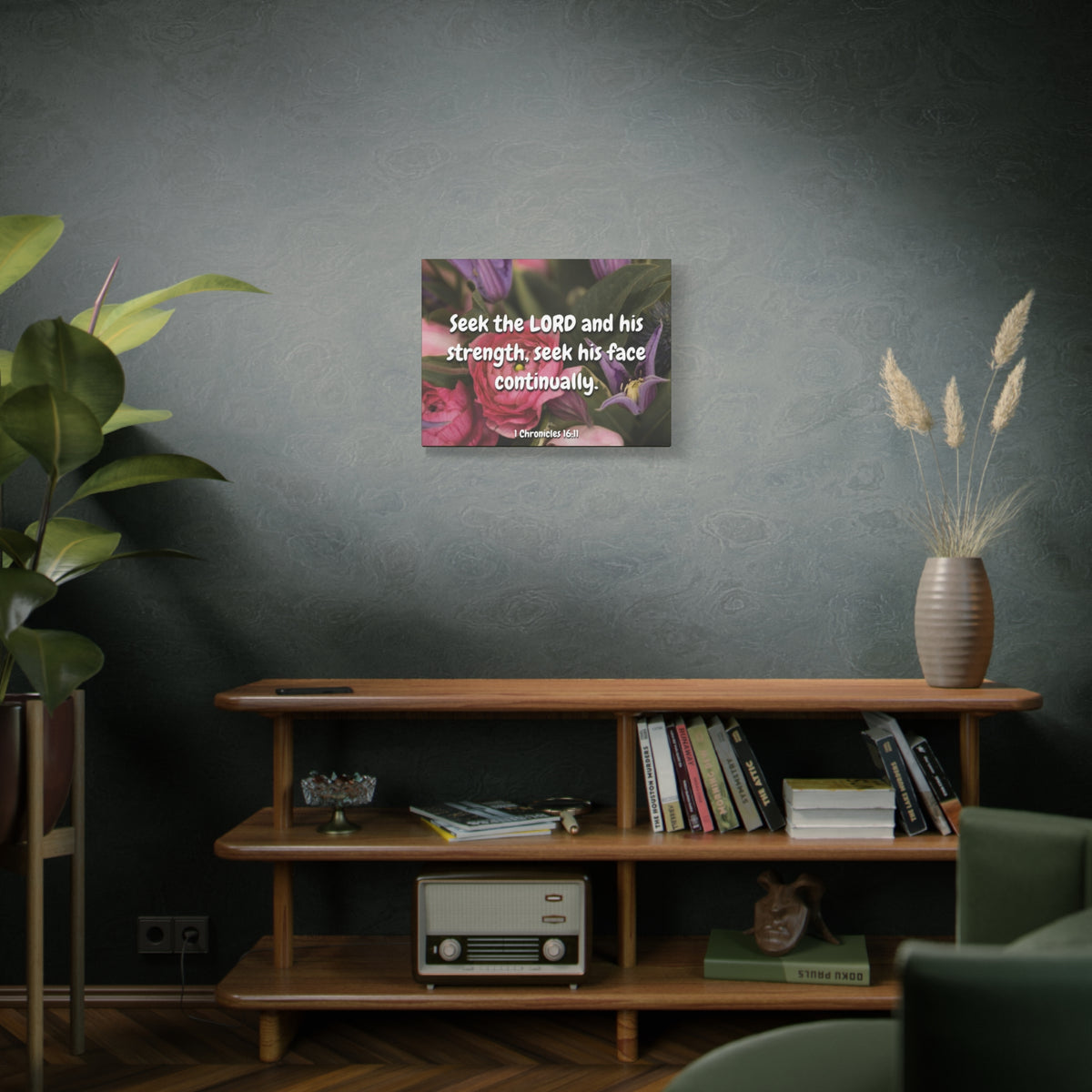 Scripture Canvas Seek The Lord 1 Chronicles 16:11 Christian Wall Art Bible Verse Print Ready to Hang