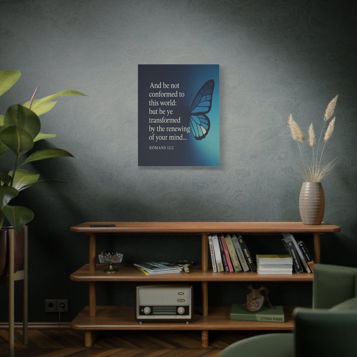 Bible Verse Canvas Romans 12:2 Christian Home Décor Wall Art Scripture Ready to Hang Faith Print