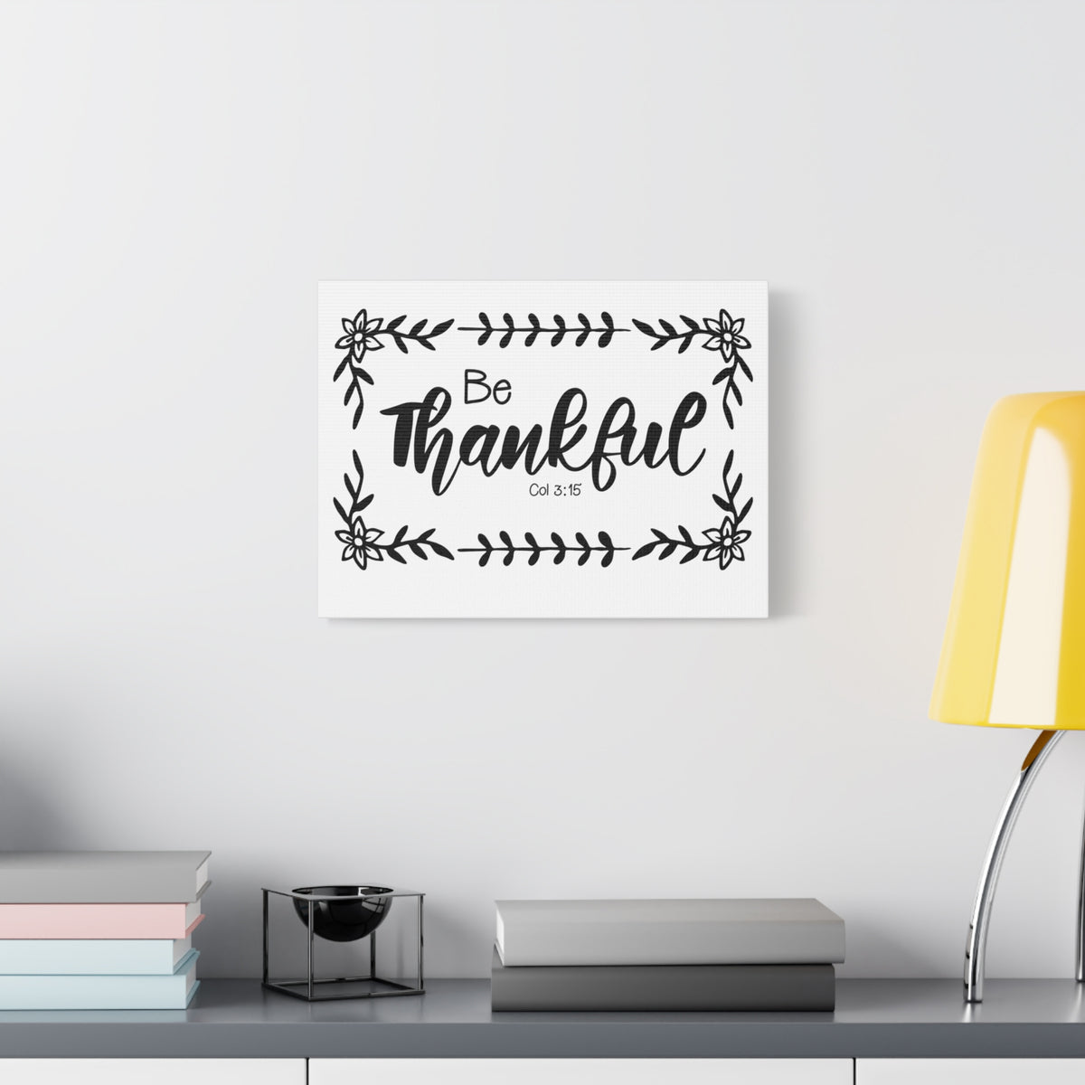Scripture Canvas Be Thankful Col 3:15 Christian Wall Art Bible Verse Print Ready to Hang