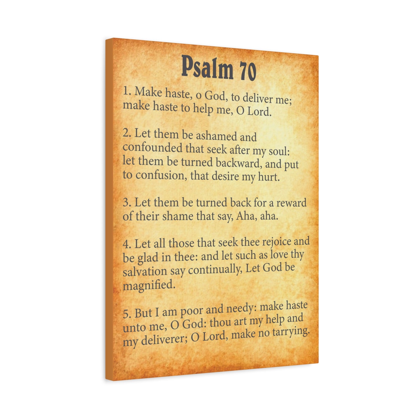 Scripture Walls Psalm 70 Gold Bible Chapter Canvas Christian Wall Art Ready to Hang