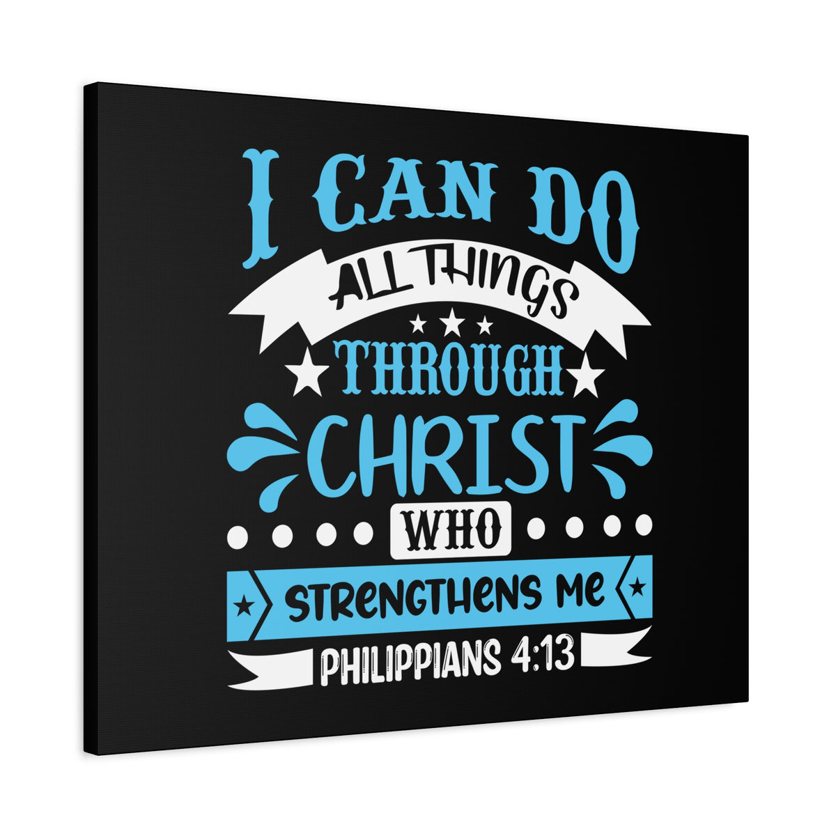 Scripture Canvas I Can Do All Things Philippians 4:13 Christian Wall Art Bible Verse Print Ready to Hang