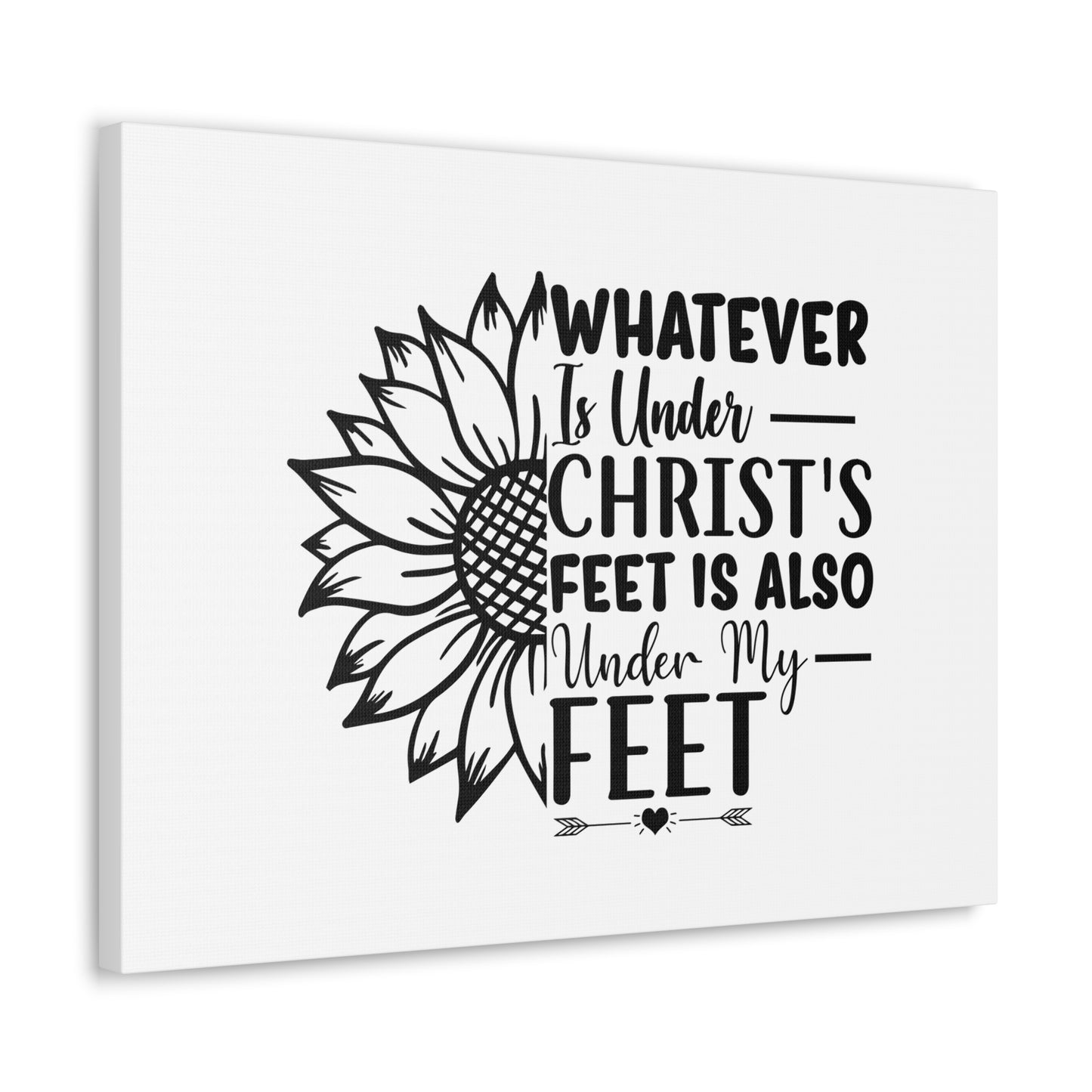 Under Christ's Feet Ephesians 1:22 Sunflower Christian Wall Art Bible Verse Print Ready to Hang