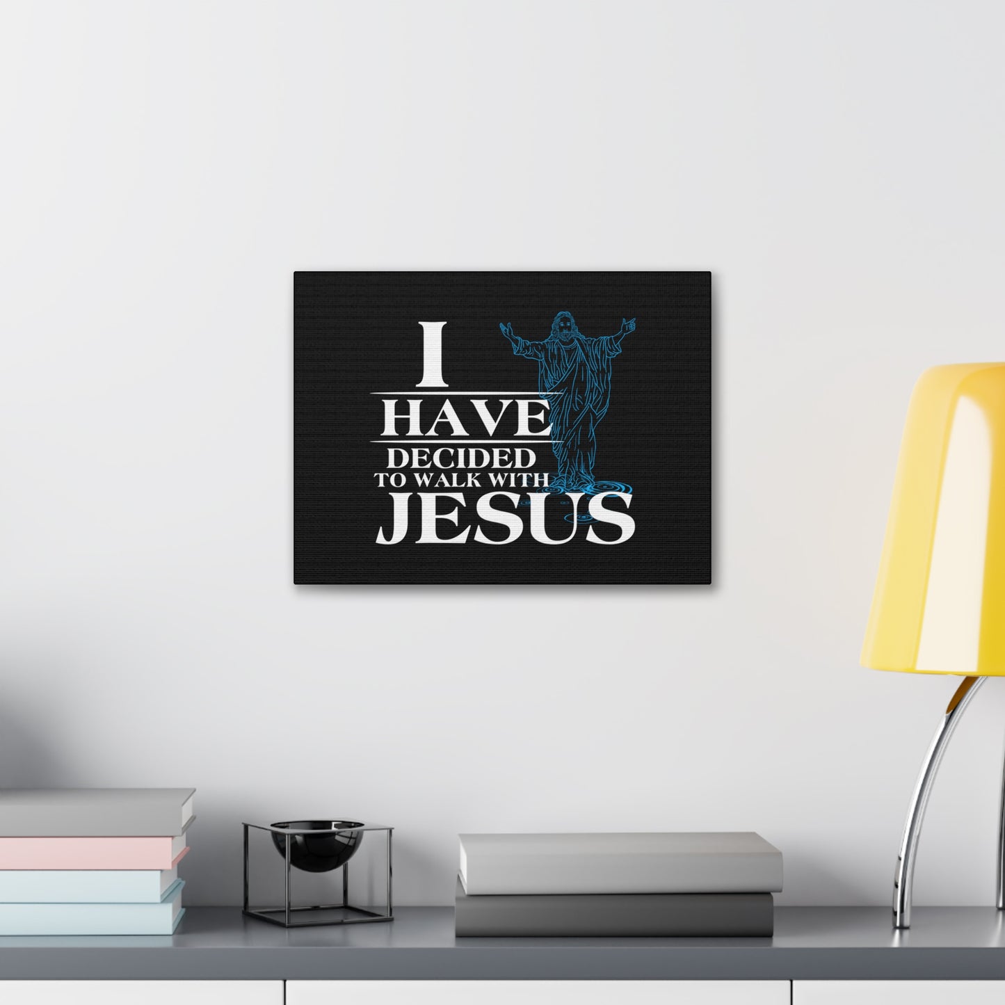 Walk With Jesus Philippians 3:17 Blue Christian Wall Art Bible Verse Print Ready to Hang